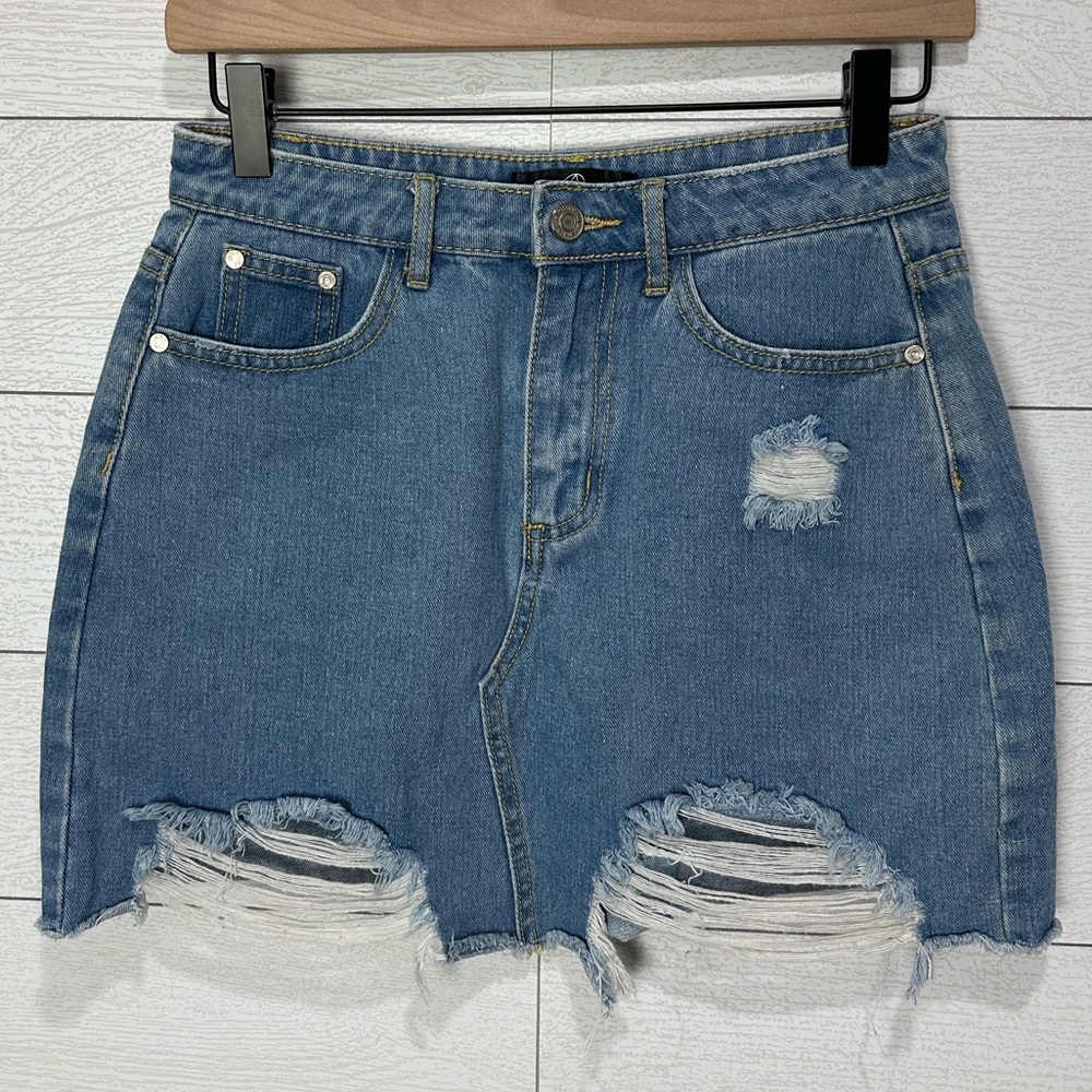 Missguided Denim Mini Skirt Size 2